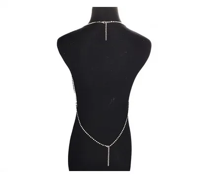 Trendy Damen Bralette Kette Strass Harness Crossover Körperschmuck BH Top Körperkette Kristallkette BH