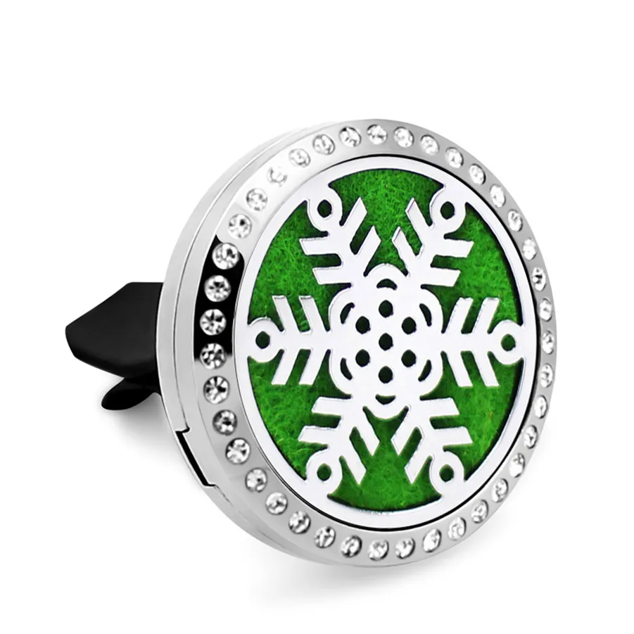 CZ021-CZ030 30mm Bling Round Magnet Dyfuzor Ze Stali Nierdzewnej Samochód Aromat Medalion Darmowe Podkładki Essential Oil Car Dyfuzor Lockets z 5 sztuk Pads