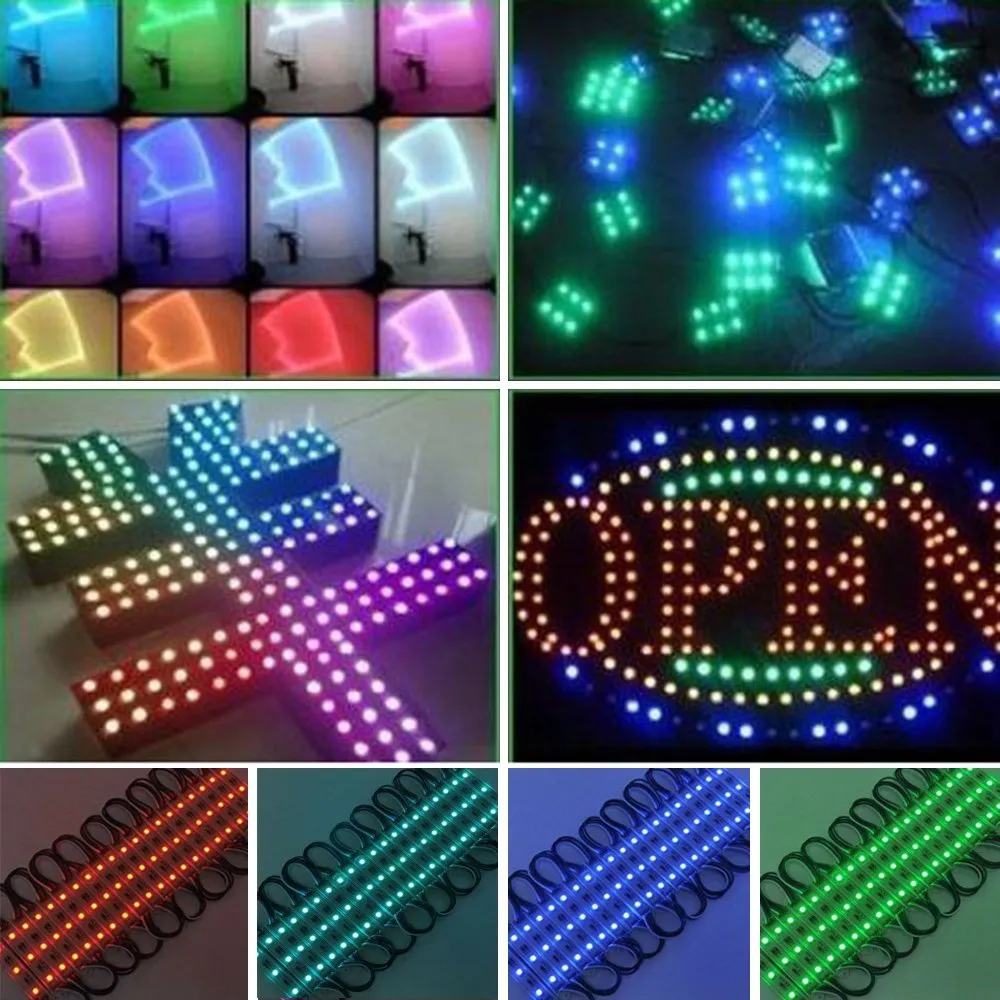 5050 SMD 3 LED Module RGB Waterproof Light Lamp for home garden xmas wedding party decoration or letter design