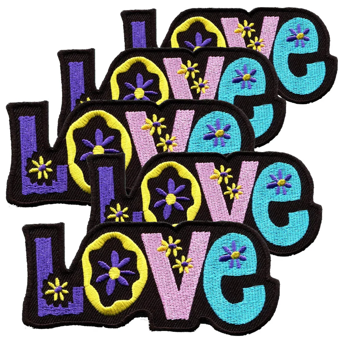 Custom Love Peace Hippie Boho Embroidered Iron On Patch Retro Flower ...