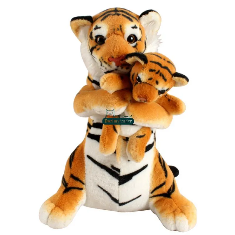 Dorimytrader 48cm Hot Big Soft Plush Simulação Animal Tiger Pluxus Doll 19 polegadas de desenho animado Mãe e crianças Tiger Toy Baby Gift Dy61575