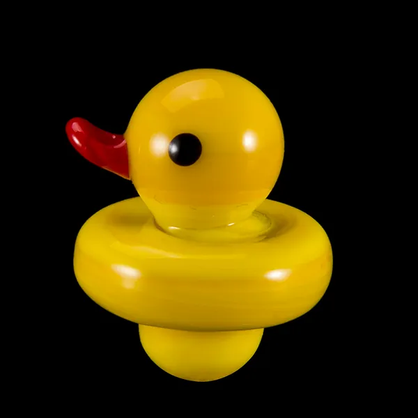 DHL New Design Röktillbehör Gult Duck Glass Carb Cap 23mm För Glas Bongs DAB Rigs på MR-DABS