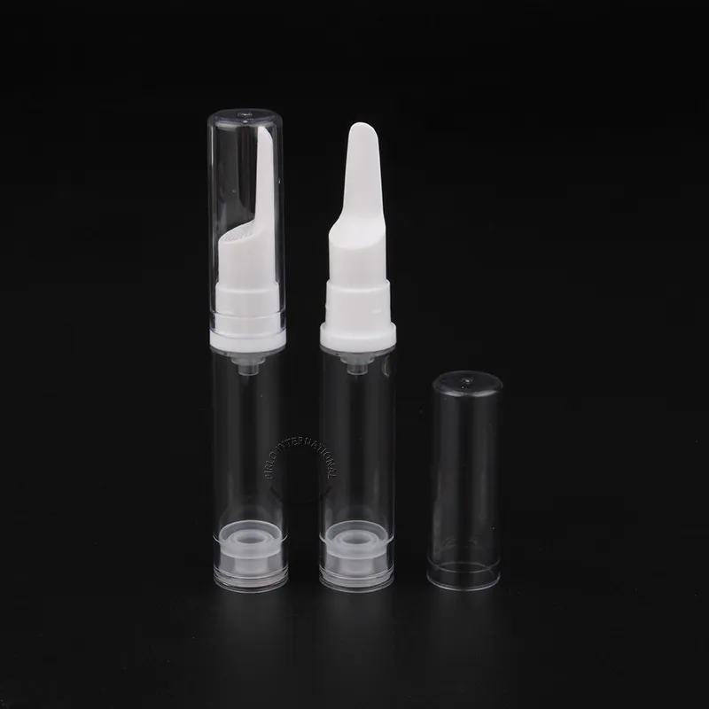 10 pcs x 10 ml Alta Qualidade Garrafas Airless Loção 10cc Transparente Vazio Creme Para Os Olhos Jar Mini Embalagens De Embalagens De Plástico Cosméticos