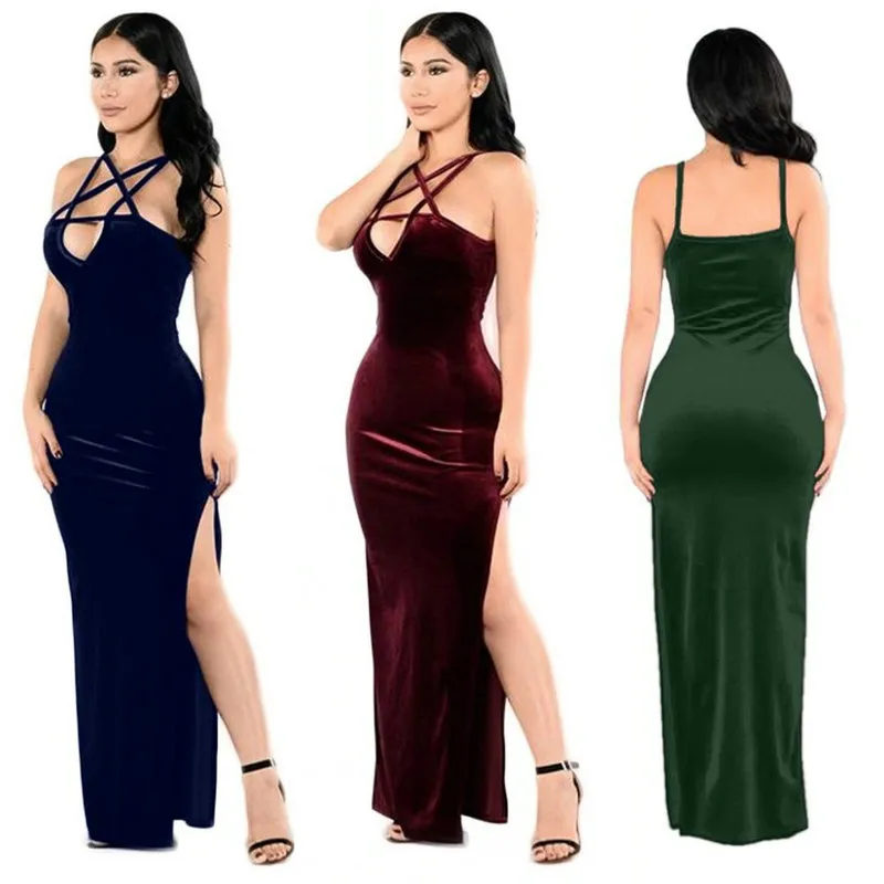 Acquistare Abito Sexy Estivo Da Donna Scava Fuori Abiti Lunghi Spaccati  Cinturino Aderente Party Vestido Abito Incrociato Da Donna Economico |  Consegna Veloce E Qualità | It.Dhgate