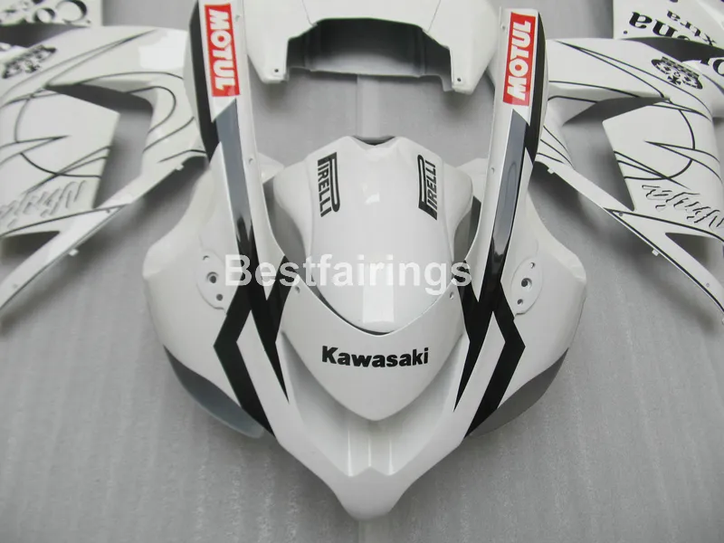Gorąca Sprzedaż Plastikowy Zestaw dochodów do Kawasaki Ninja ZX10R 04 05 Białe czarne wróżki Zestaw ZX10R 2004 2005 YT16
