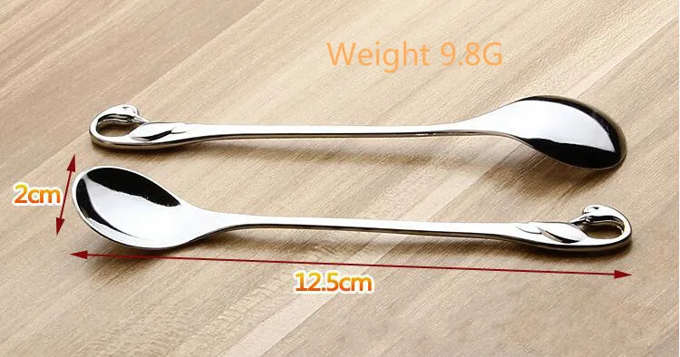 Creative Swan Handel dessert Fruit Fork Coffee Spoon Zinc Eloy Two Fork Spoon Support Custom and Wholesale