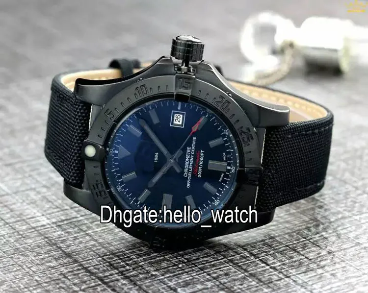 2017 High Quality PVD Black II Seawolf 43mm Automatic Black Dial Men's Watch Rubber Strap Gents Sport Cheap New Watches Hello_watch 