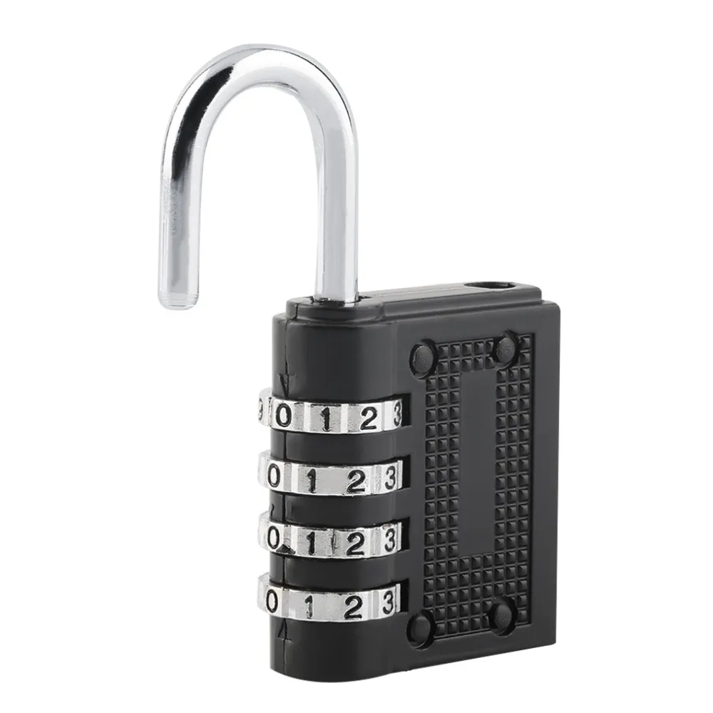 Black 4 quadranti combinabile resettabile blocco blocco della porta sicura Locker Lock Lock Pacchetto la valigia bagagli da viaggio Search8808718