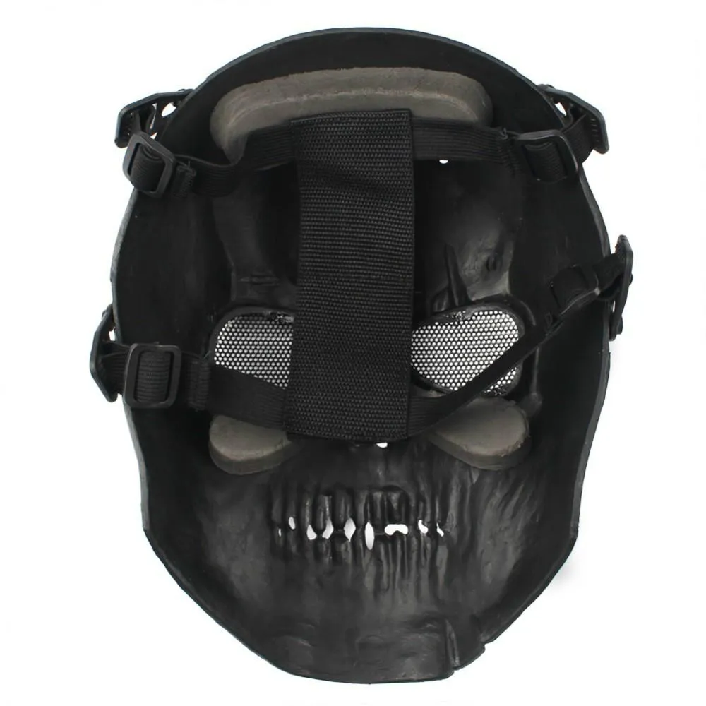 قناع وجه كامل شبكي للجيش هيكل عظمي Airsoft Paintball BB Gun Game Protect Safety Mask