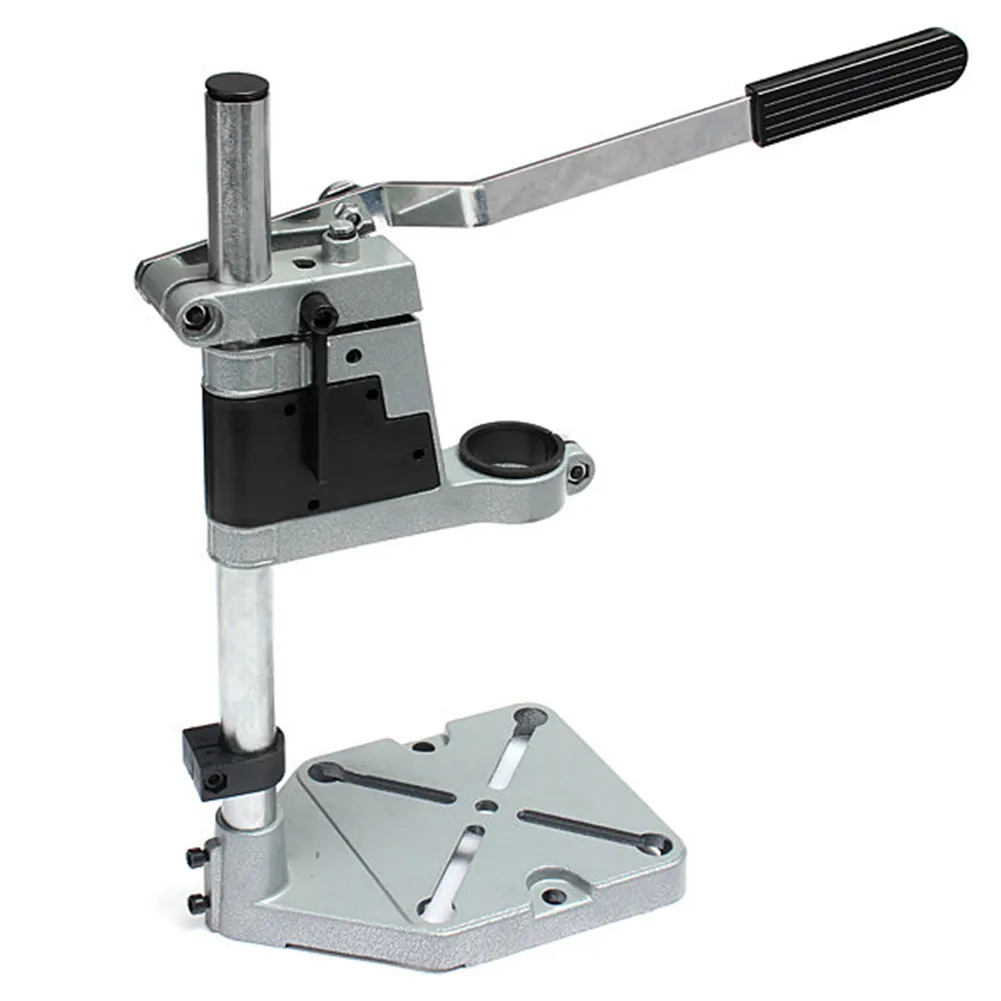 Partihandel Dremel Electric Drill Stand Ström Rotationsverktyg Tillbehör Bänkborr Pressställ DIY Tool Double Clamp Base Frame Borrhållare