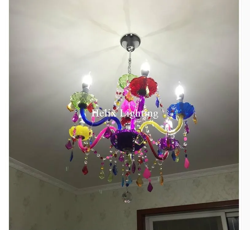 Colorful Crystal Chandelier Bohemia Chandelier lustres de cristal Decoration Tiffany Pendants and Chandeliers Home Lighting