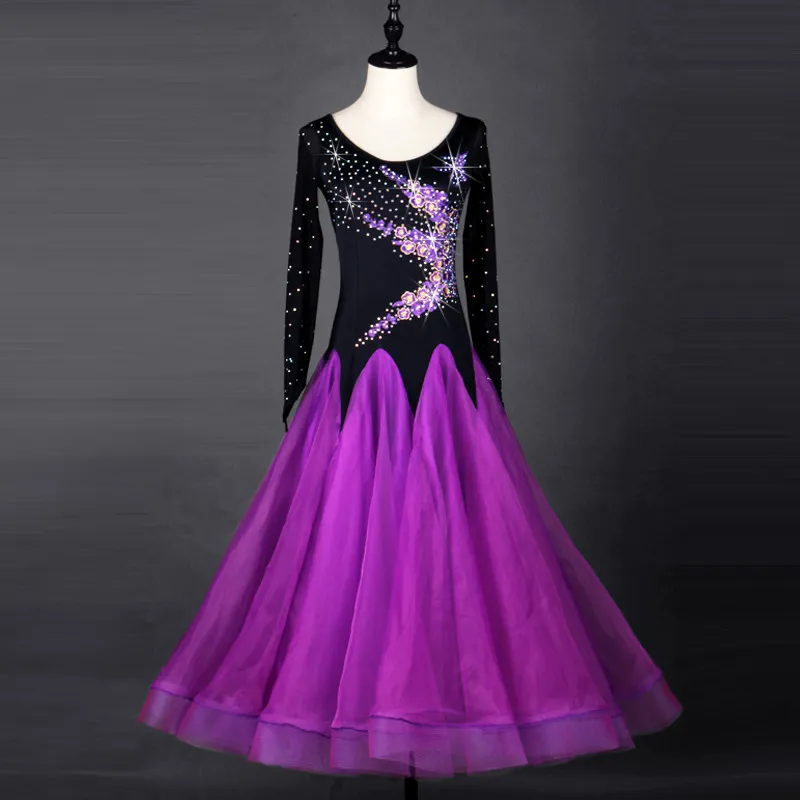 New Ballroom Dance Dress Modern Modern Waltz Tango Standard Strass Dance Dress personalizzabile i S-2XL
