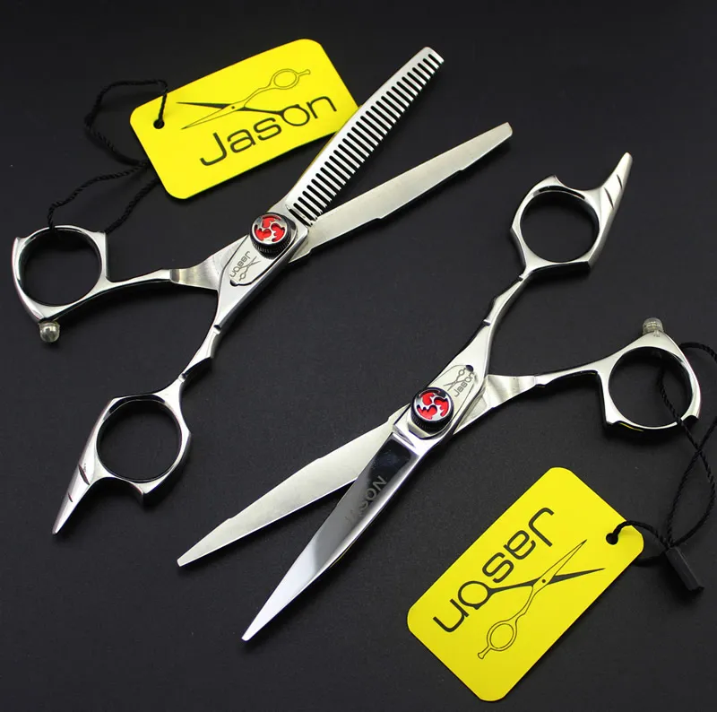 5.5INCH JASON NYA JP440C Skärning Tunning Saxar Set Frisör Saxar Barber Salong Rostfritt Stål Hårskiva Kit, LZS0453