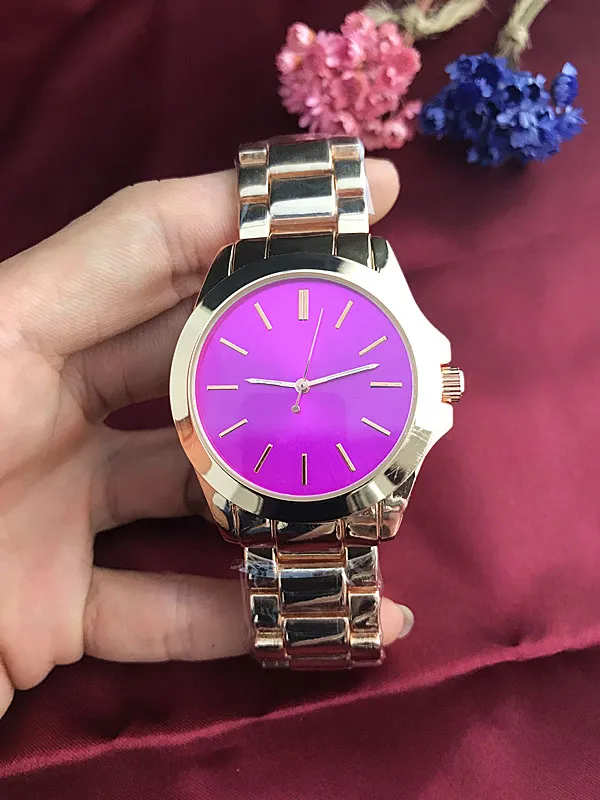 Reloj de pulsera de cuarzo con banda de acero inoxidable para hombre y mujer de marca de moda M6501