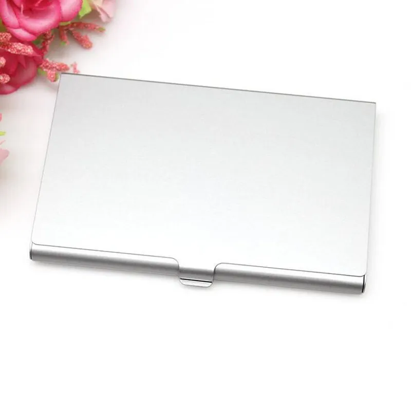 Mode Metalen Kleurrijke Visitekaarthouder Aluminium Id Credit Cards Cover Case Pocket Box Home Office Storage ZA3191