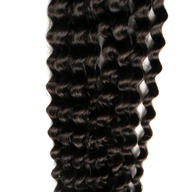 Kinky Curly Micro Loop Ring Pärlor Remy Human Hair Extensions Easy Länkar Brasilianska Virgin Hair Natural Color 100g