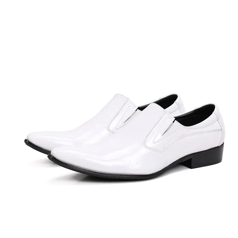 Puntige neus vierkant hoge hakken schoenen heren massief slip neus loafers bruiloft formele klimplanten zapatillas Hombre