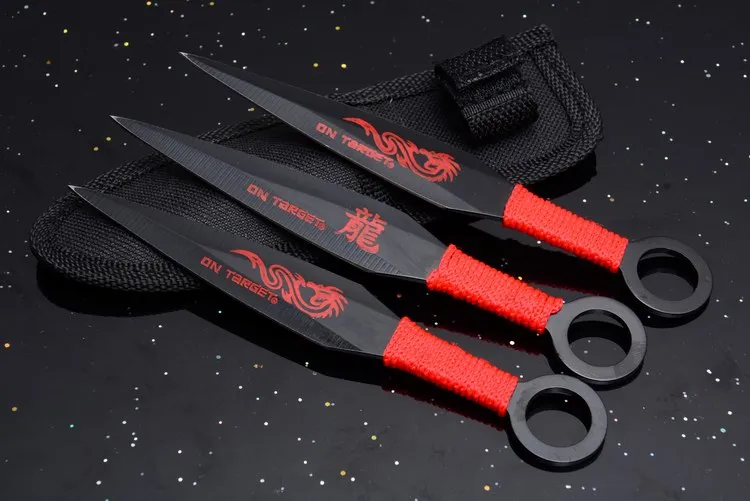 OEM China Dragon / set Cuchillo de hoja fija 3Cr13Mov Táctico Camping Caza Supervivencia Cuchillo de bolsillo Utilidad militar EDC Herramientas Funda de nylon