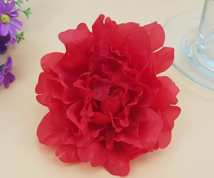 Dia 14 cm grandi teste di fiori di peonia di seta artificiale fai da te fiori decorativi matrimonio danza costume sfondo decorazione della parete G14