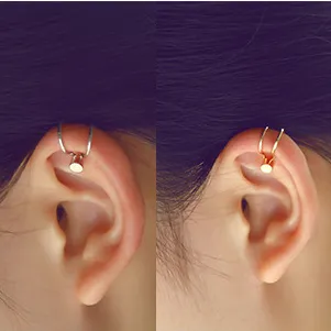 Orecchini a clip polsini orecchie con perle a forma di cuore in stile coreano gioielli da donna alla moda 5E202
