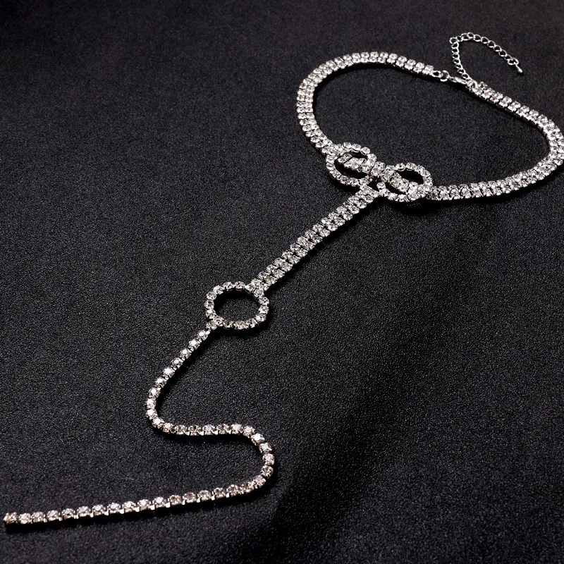 Fashion Brand Crystal Choker Necklace Women Rhinestone Tassel Statement Necklace pendant Colliers maxi Jewelry Rock Bijoux