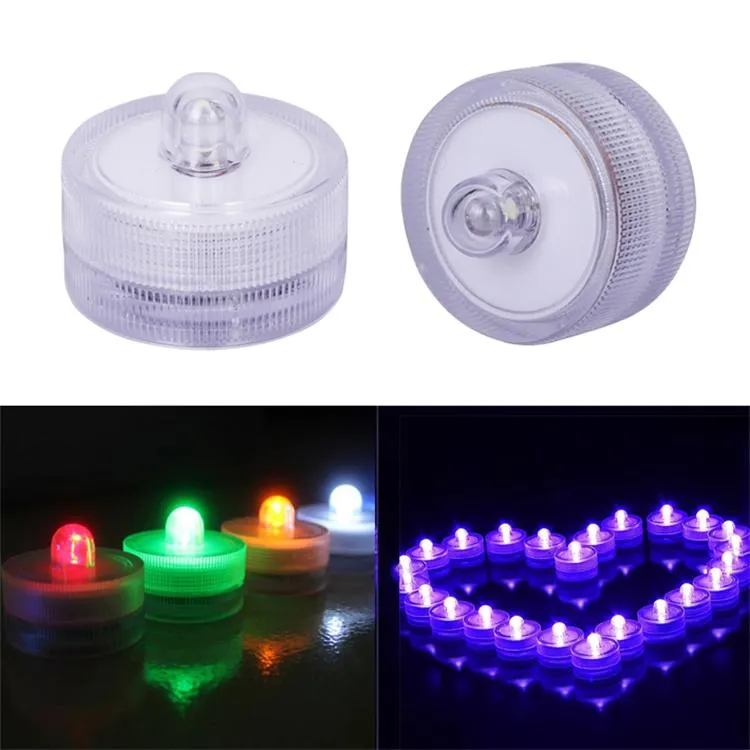 LED Tauchwasserdichte Teelichter, LED-Dekoration, Kerze, Unterwasserlampe, Hochzeitsfeier, Innenbeleuchtung für Aquarium, Teich, 12 Stück/Set