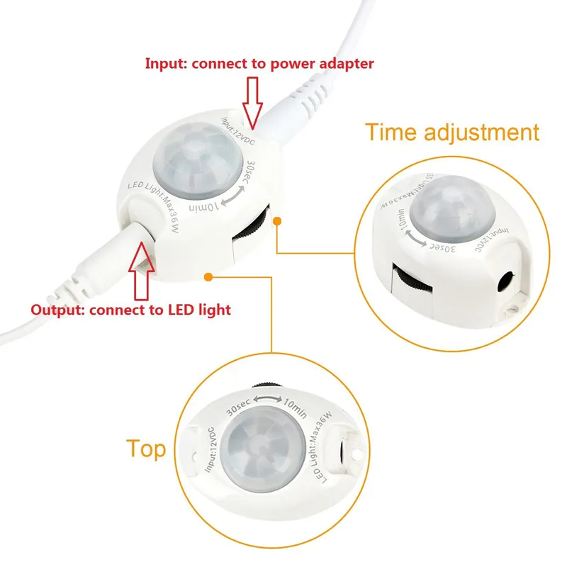 Movimento ativado sob leito iluminação flexível LED tira sensor de movimento noite luz lâmpada de cabeceira iluminação e temporizador automático de desligamento