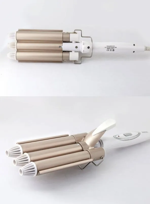 3 Triple Barrel Ceramic Hair Curler Electric Curling Iron Wand Salon Curl Waver Roller Hair Styling Tools 110220v5635685