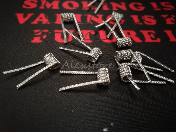 Spaced Clapton Tri-twisted Clapton Clapception Coils Wire 0.35ohm 316L Stainless Steel Material Premade Wrap Prebuilt Wires for RDA