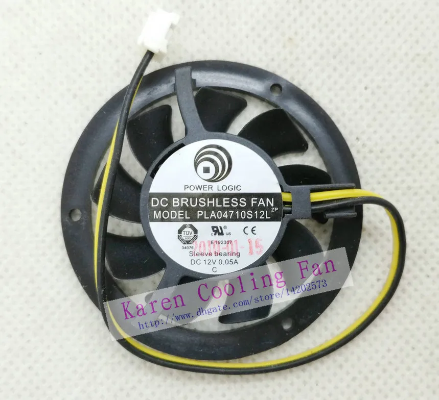 Nieuwe Originele Power Logic PLA04710S12L 12V 0.05A Pitch 2mm Diameter 37mm Graphics Card Cooling Fan