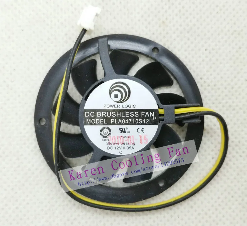 Ny Original Power Logic PLA04710S12L 12V 005A Pitch 2mm Diameter 37mm Grafikkort Kyl Fan4678253