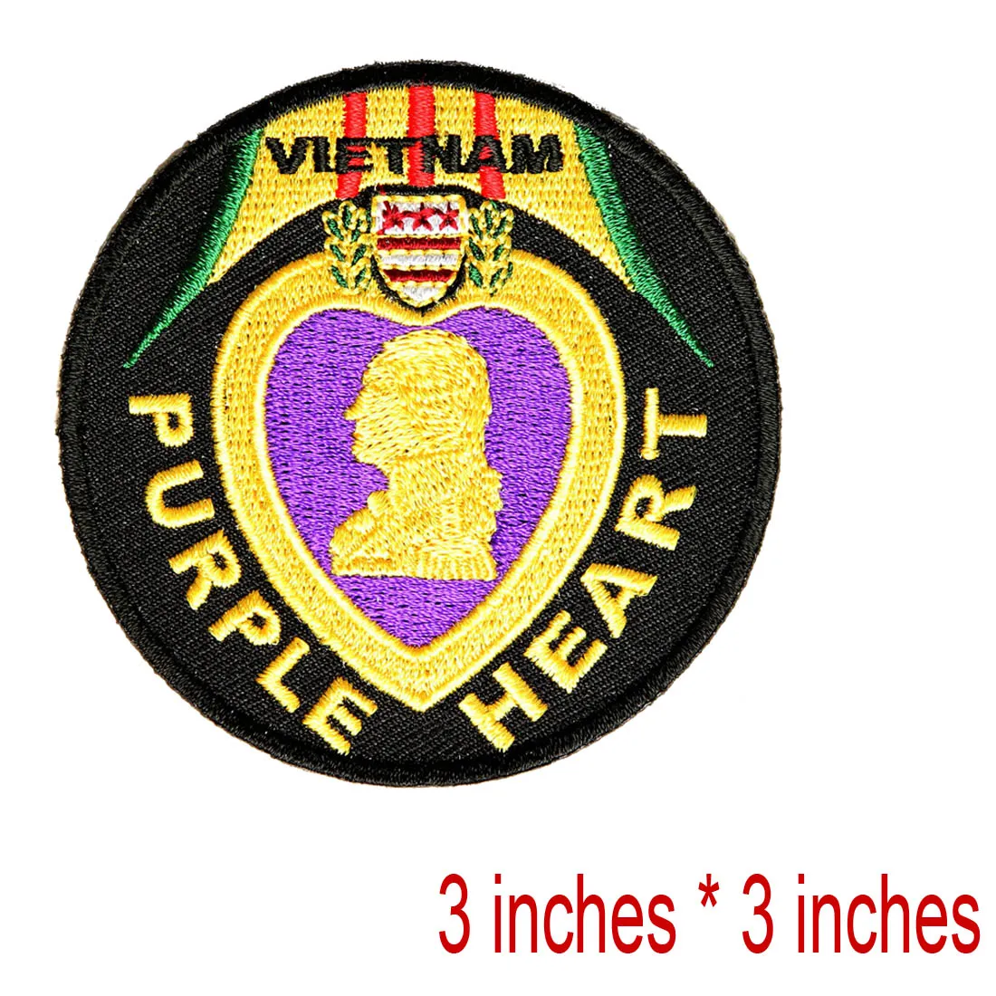 Hot Koop Gratis verzending Custom Vietnam Purple Heart Patch kan naaien of strijken op backing-badge