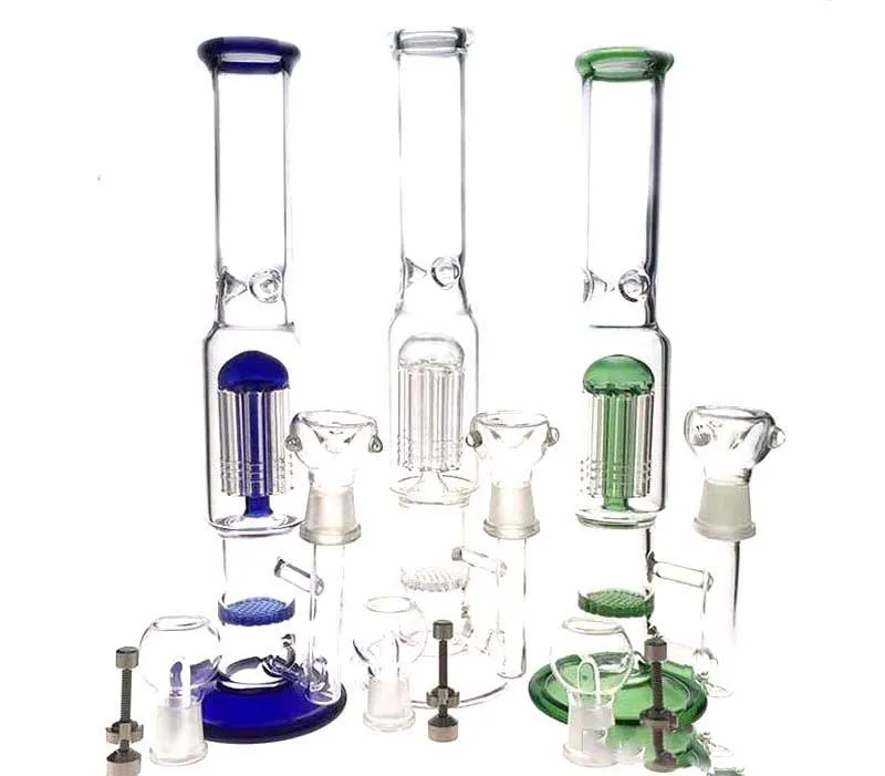 18.8 mm Joint Water Pipes 29cm Glass Bongs with randome dome and nail or bowl Percolator Oil Rigs Glass Pipes Honeycomb Perc