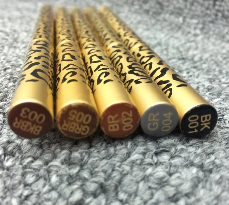 Wholesale-FD483 Fashion Design Waterproof Leopard Brown Eyebrow Pencil With Brush Make Up