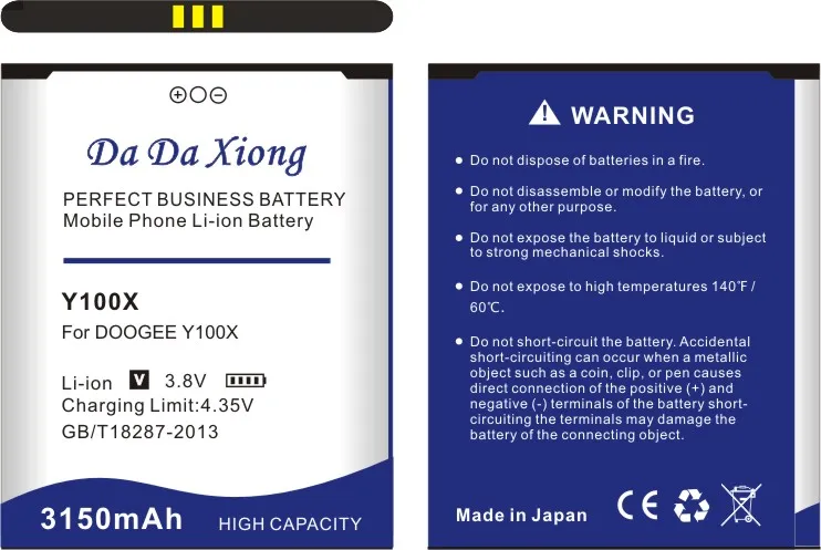 Da Da Xiong 3150mAh Y100X Bateria para DOOGEE NOVA Y100X