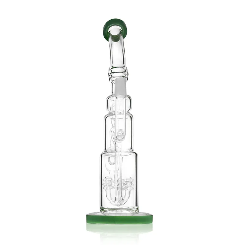 Factory price 18mm female joint 12.6 Inches Oil rig Bong glass Water Pipe with recycler percolator for Smoking 