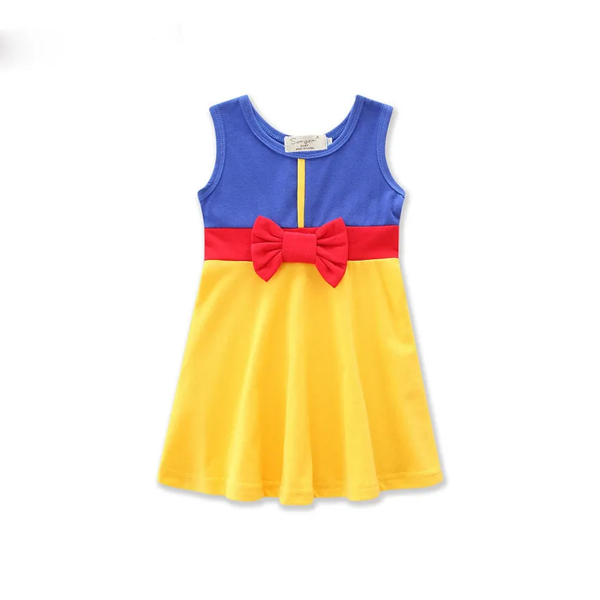 New baby girls princess dress summer cartoon Children Bow princess dresses Kids Clothing C2152