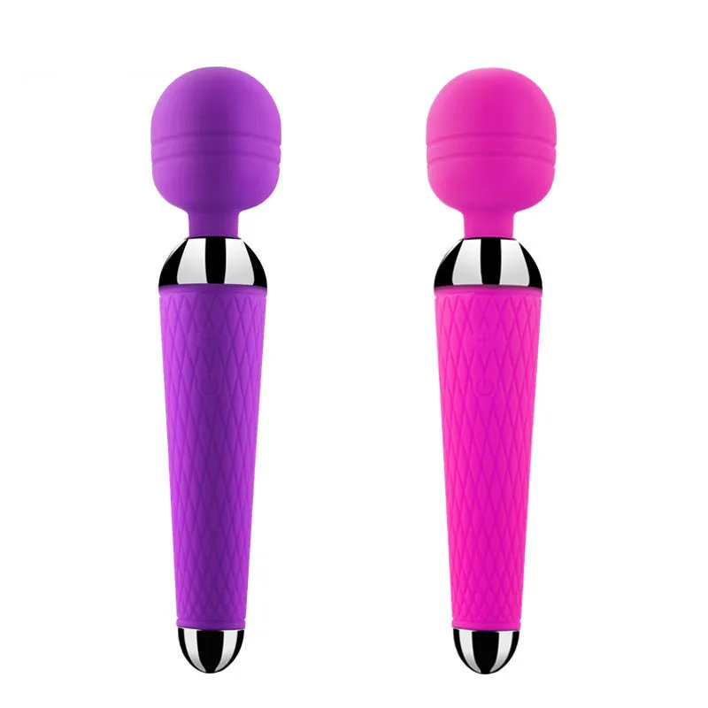 USB Rechargeable Wand Massager Sex Toy for Women Silicone G-spot Double Vibrator, Erotic Machine, Adult Sex Products q4201