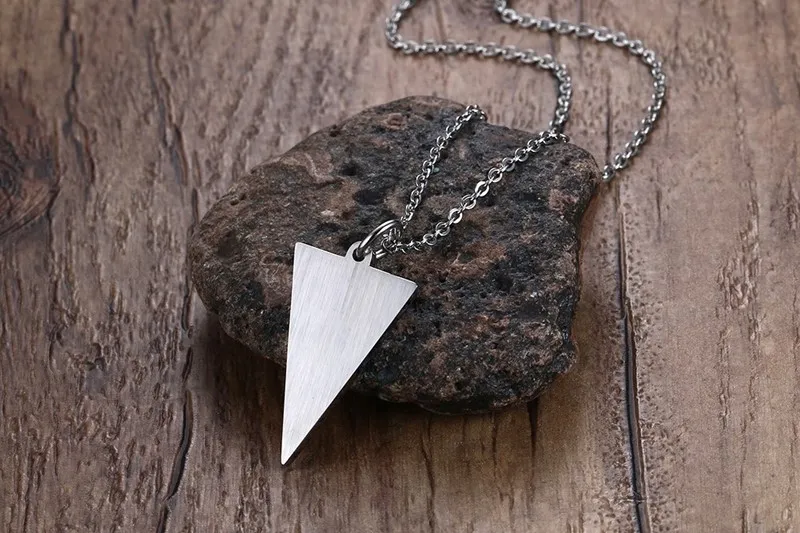 Women Necklaces 316L Stainless Steel Geometric Triangle Medical Alert ID Emergency Pendant kolye with Free Engraving