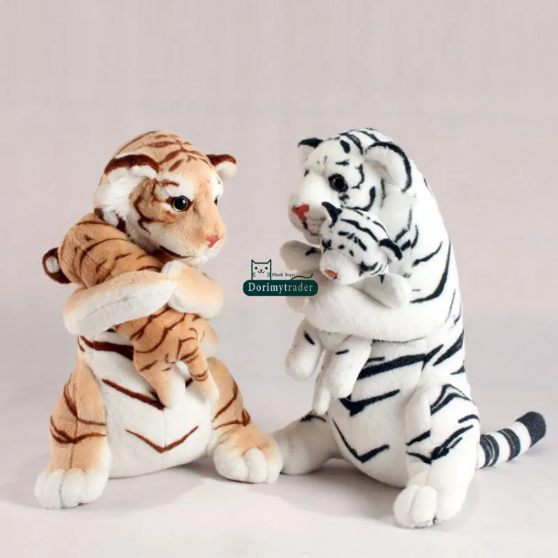 Dorimytrader 48cm Hot Big Soft Plush Simulação Animal Tiger Pluxus Doll 19 polegadas de desenho animado Mãe e crianças Tiger Toy Baby Gift Dy61575