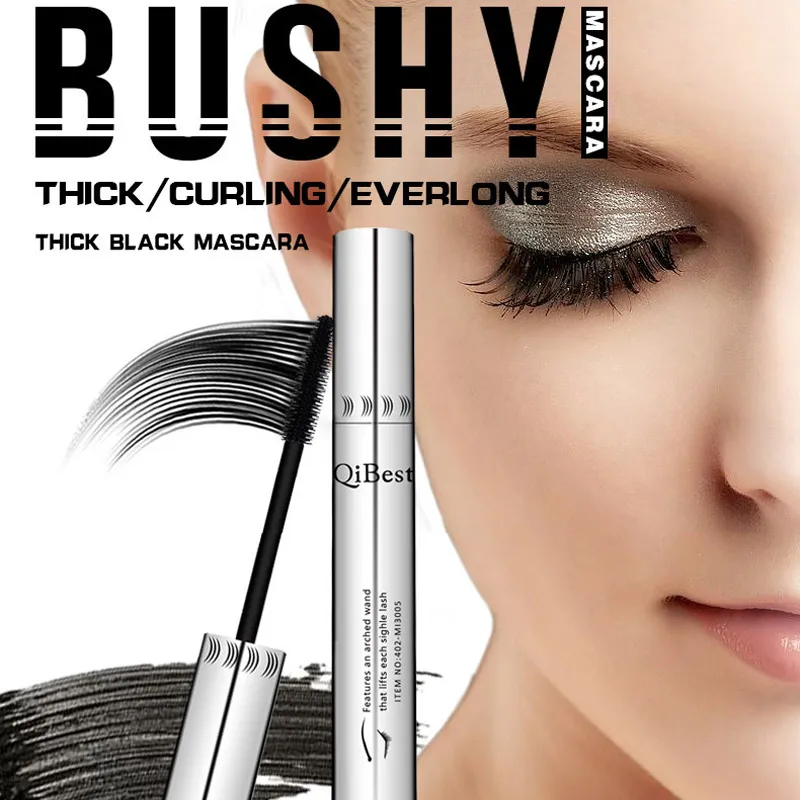 QiBest Lash Power Extension Visible Thick Mascara Aluminum Waterproof Black Thickening Mascaras
