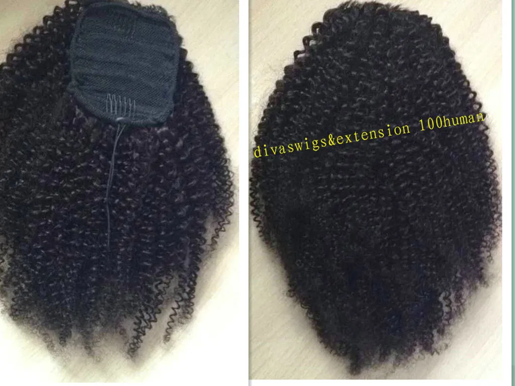 140g Kinky Curly Ponytail Hair Extensions Clip in Non Transformés Real Hair Ponytail Afro Kinky Curly bouffée naturelle 