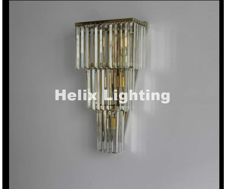 Nieuw Chrome / Gouden Wall Lamp W30CM Wandkandelaar Net Woonkamer Wandlamp K9 Clear Crystal Gegarandeerd 100% + Gratis verzending!