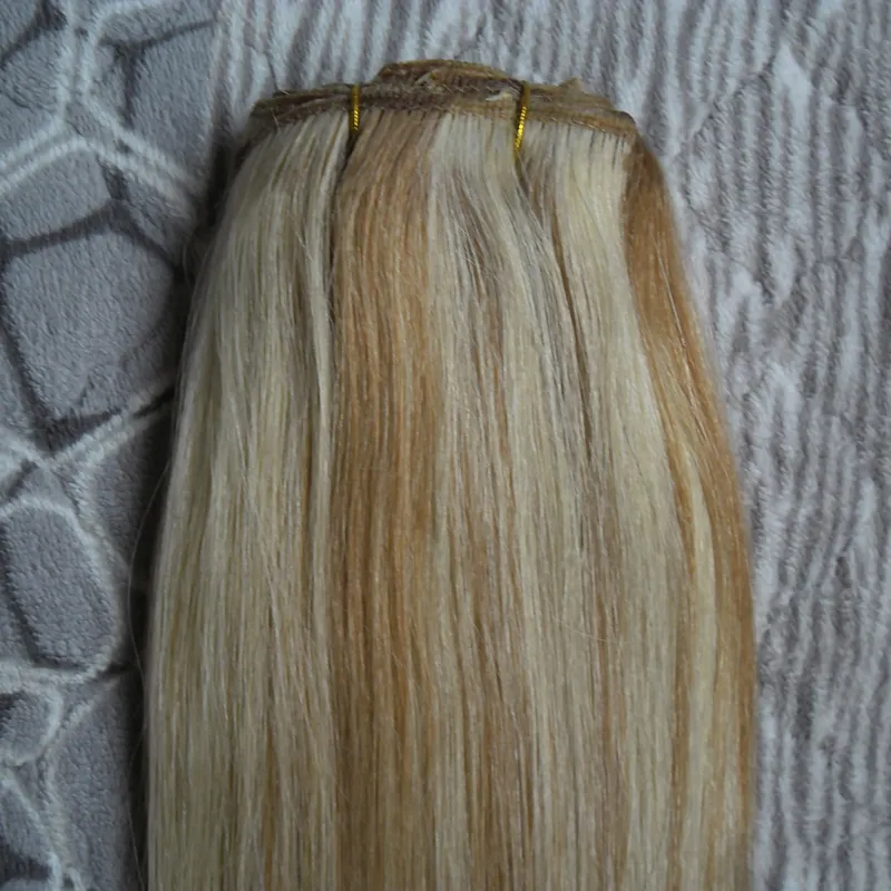 Malaysiska Virgin Hair Straight 27/613 Blonde Virgin Hair Weave Bundles 100g Mänskliga hårförlängningar Dubbel väft