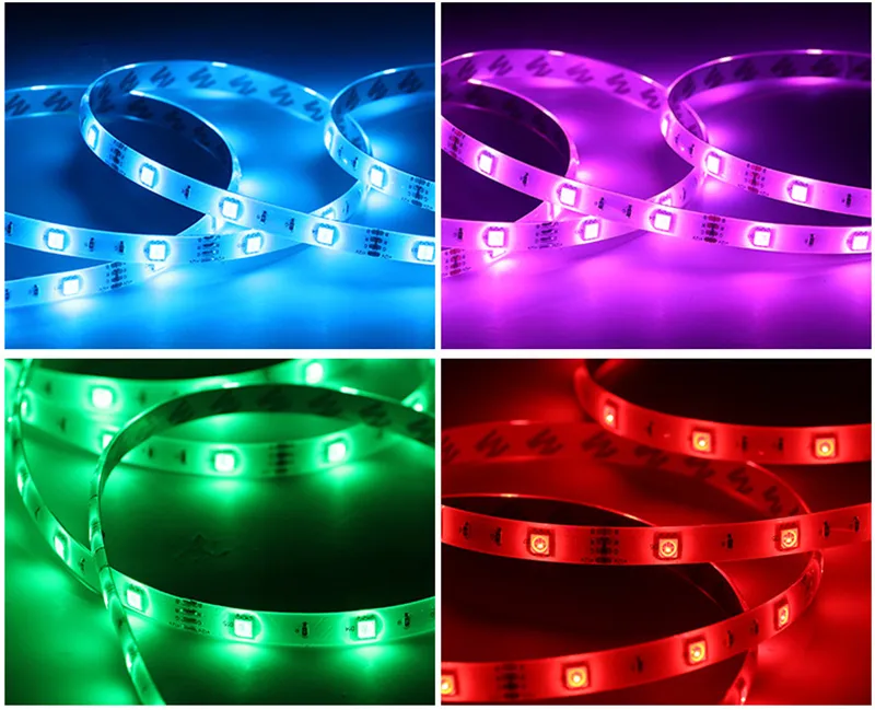 5050 DC 5V USB RVB LED Strip 30ledm Strions lumineuses Flexible Tapishroproof Tocome 1m 2M 405m Remote pour l'arrière-plan TV1908116