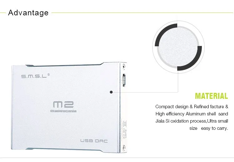 SMSL M2 Hifi Portable Headphone Amplifier USB Decoder DAC External Sound Card 7