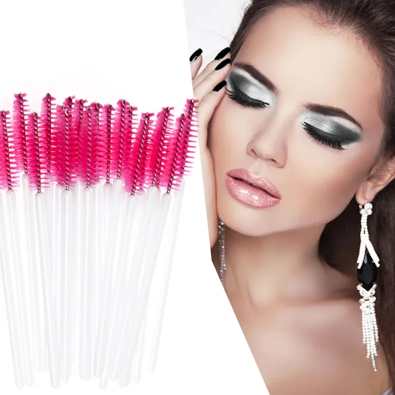 Jednorazowe szczotki rzęs Mascara Wands Wands Wand Szczotki Rzęskie Szczotki Grzebień Szczotki Zestaw narzędzi Makeup 100 sztuk / Pack