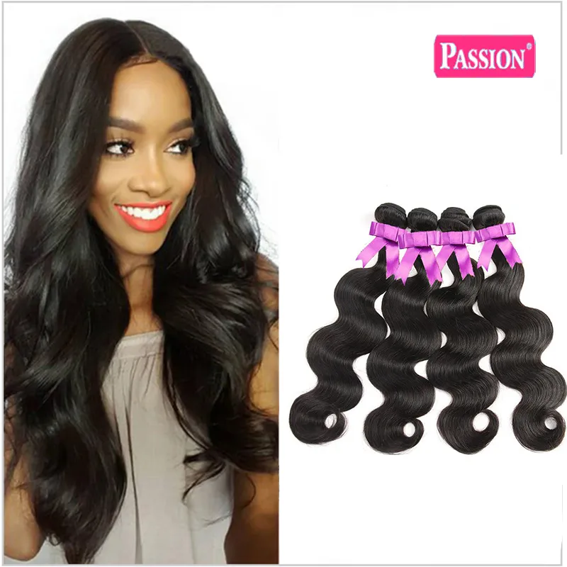 Brazilian Body Wave Människohår 3 buntar Obearbetade Brazillian Peruian Malaysian Body Wave Human Virgin Hårförlängningar Naturlig färg