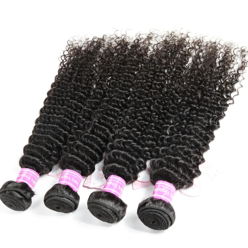 Dhgate Natural Black Bemiss Hair Kinky Curly Virgin人間の髪の毛織物ブラジルのマレーシアのインドのペルーのカンボジアのモンゴルの髪の束