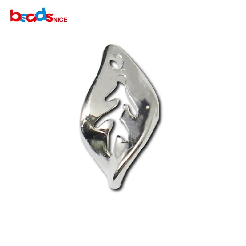 Beadsnice 925 Sterling Silver Leaves Nature Charm Hollow Leaf Pendant Charm for Bracelet or Necklace Jewelry Supplies ID36297